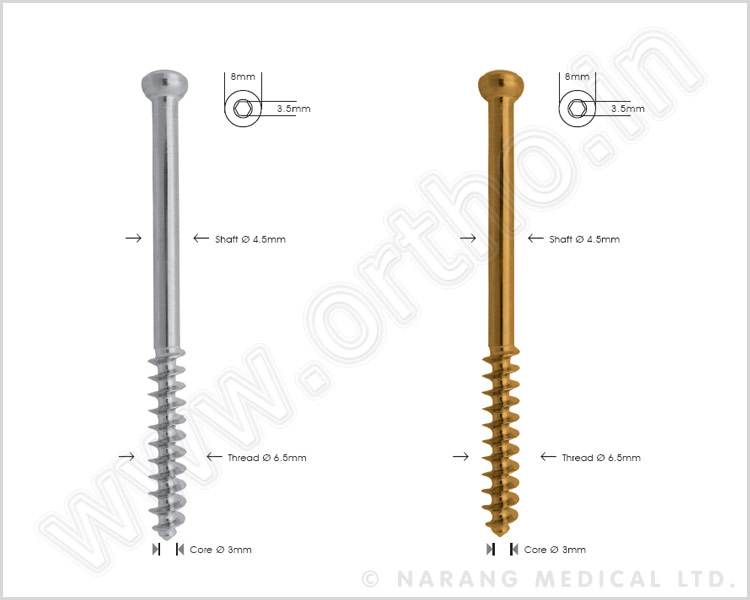 Cancellous Bone Screw Ø 6.5mm, 32mm Thread