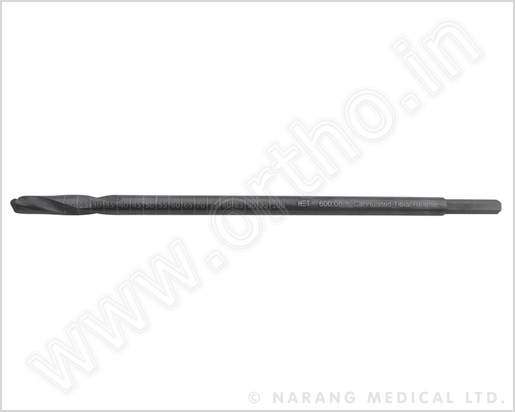 600.08-8 - Cannulated Tibial Reamer, Dia.8.0mm