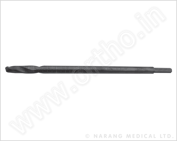 600.08-9 - Cannulated Tibial Reamer, Dia.9.0mm