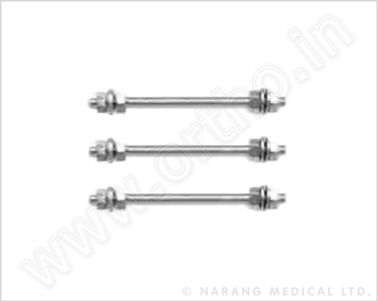 Threaded Bars With Nuts And Washers (Set of 3)