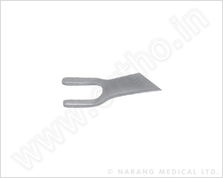 Wide Prong PCL Retractor 25cm/10 length To straddle the cruciate ligament 5mm wide prongs 23mm wide tips