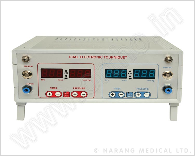 Pneumatic Tourniquet Set (Dual) - Electronic (220V 50hz AC), Digital Display with 3 Hrs. Batterybackup