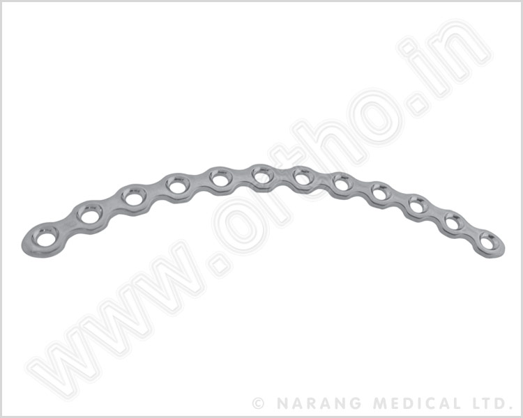 3.5mm Pelvic Reconstruction Plate with Low Profile with Coaxial Holes - Curved - 88mm Radius