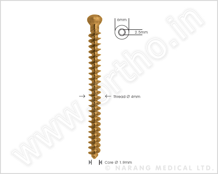 Cancellous Bone Screw Ø 4.0mm Full-Thread - Self Tapping