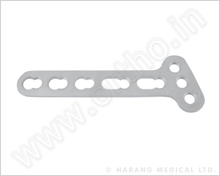 Safety Lock 'T' Plate 3.5 - Oblique Angled, SS, Left,3, 4 & 5 Holes (1 each)